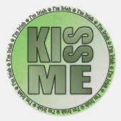 Kus Me Ik ben Iers Ronde Sticker (Voorkant)