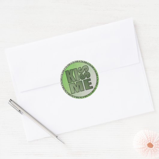 Kus Me Ik ben Iers Ronde Sticker (Envelop)