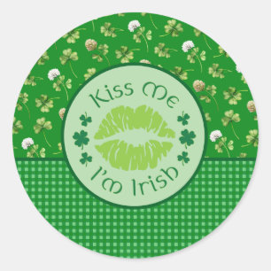 Kus Me Ik ben Iers Ronde Sticker