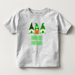 Kus Me Ik Ben Iers St. Patrick's Dag Gnome Klaver Kinder Shirts