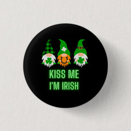 Kus Me Ik Ben Iers St. Patrick's Dag Gnome Klaver Ronde Button 3,2 Cm