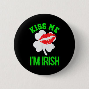 Kus Me Ik Ben Iers St. Patrick's Dag Ronde Button 5,7 Cm