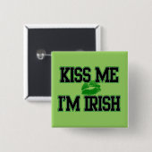Kus me Ik ben Iers, St Patricks Day Button (Voorkant /achterkant)