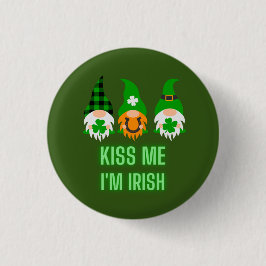 Kus Me Ik Ben Iers St. Patrick's Day Kabouter Klav Ronde Button 3,2 Cm