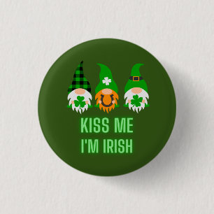 Kus Me Ik Ben Iers St. Patrick's Day Kabouter Klav Ronde Button 3,2 Cm