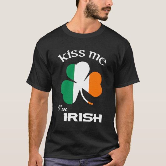 Kus me Ik ben Iers St Patrick's Day T-shirt (Voorkant)