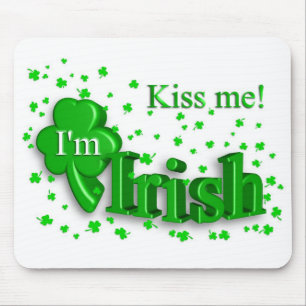 "Kus me, ik ben Iers" St. Patty's Day Mousepad Muismat