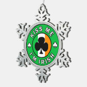 Kus Me Ik ben Iers Tin Sneeuwvlok Ornament (Rechts)