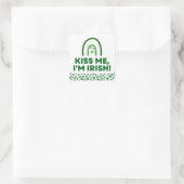 Kus me! Ik ben Iers Vierkante Sticker (Tas)