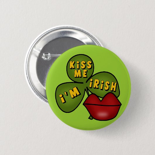 Kus Me Ik ben Ierse Button (Voorkant /achterkant)
