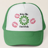 Kus me ik ben Ierse Green and White Trucker Hat Trucker Pet (Voorkant)