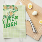 Kus me ik ben Ierse groene lippen Theedoek (Quarter Fold)