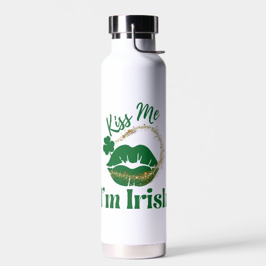 Kus me ik ben Ierse lips en shamrock Waterfles (Links)