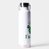Kus me ik ben Ierse lips en shamrock Waterfles (Voorkant)