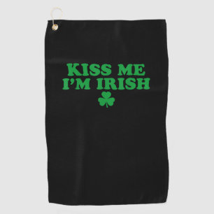 Kus me ik ben Ierse Shamrock, St Patricks Day voor Golfhanddoek