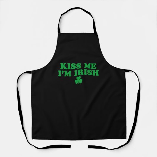 Kus me ik ben Ierse Shamrock, St Patricks Day voor Schort (Voorkant)