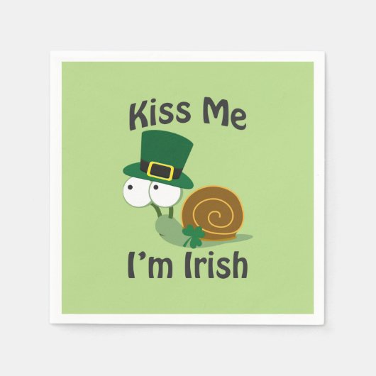 Kus me Ik ben Ierse slak Servetten (Voorkant)