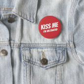 Kus Me Ik Ben Ingeënt Modern Cute Grappige Quote Ronde Button 5,7 Cm (In situ)