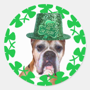 Kus me Ik ben Irish Boxer Dog stickers