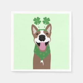 Kus me Ik ben Irish Brown Dog Green Servet