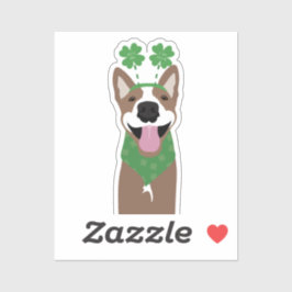 Kus me Ik ben Irish Brown Dog Green Sticker