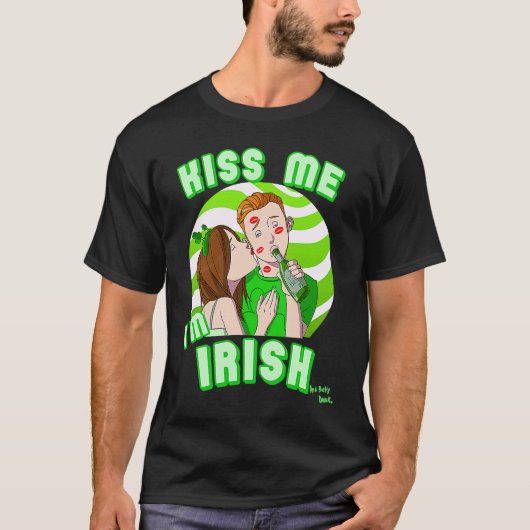 Kus me Ik ben Irish Couple St Patricks Day T-shirt (Voorkant)