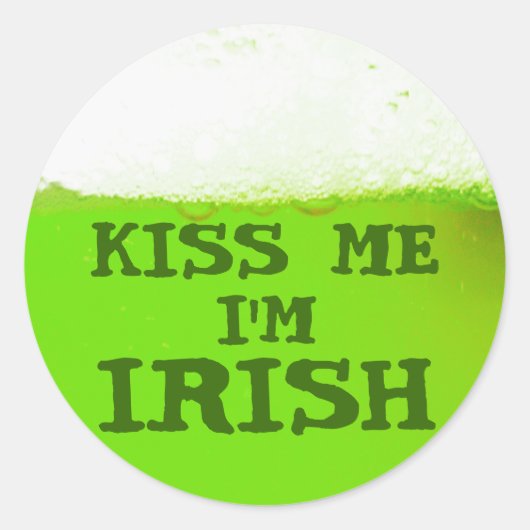 Kus me ik ben Irish Green Beer Sticker (Voorkant)