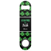 Kus Me Ik ben Irish Green Shamrocks Personalized Speed Flessenopener (Voorkant)