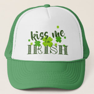 Kus me Ik ben Irish Lucky Clover Green St Paddy's Trucker Pet