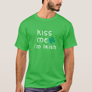 Kus me Ik ben Irish Lucky Clover Shamrock Green T-shirt