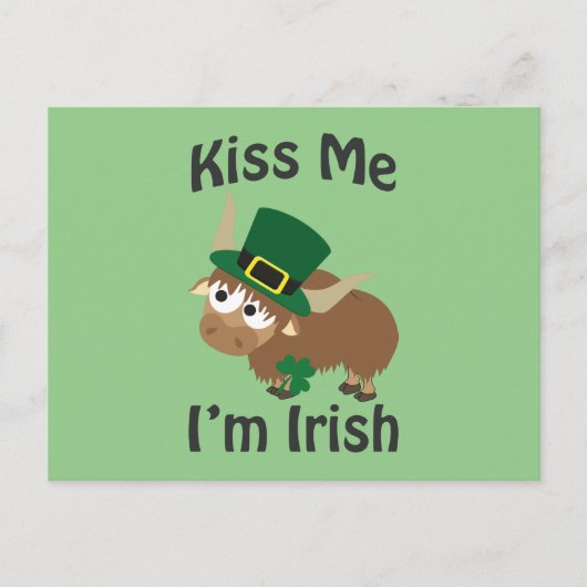 Kus me Ik ben Irish Yak Briefkaart (Voorkant)