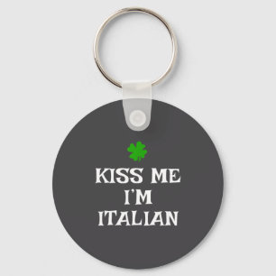 Kus Me Ik Ben Italiaans St. Patrick's Dag Iers Gra Sleutelhanger