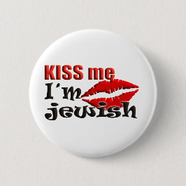 Kus me ik ben joods ronde button 5,7 cm