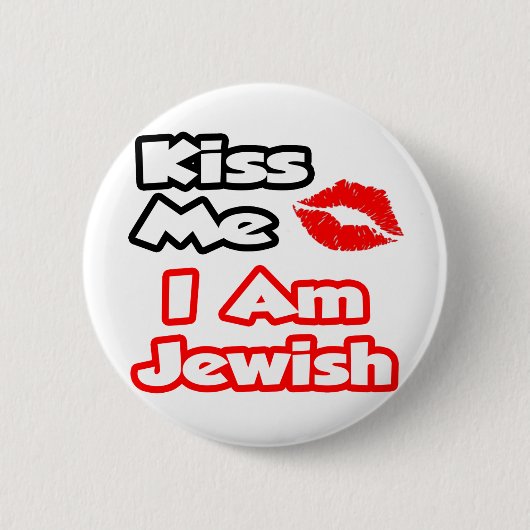 Kus me...ik ben joods ronde button 5,7 cm (Voorkant)