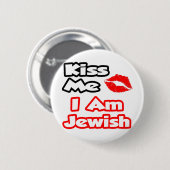 Kus me...ik ben joods ronde button 5,7 cm (Voorkant /achterkant)