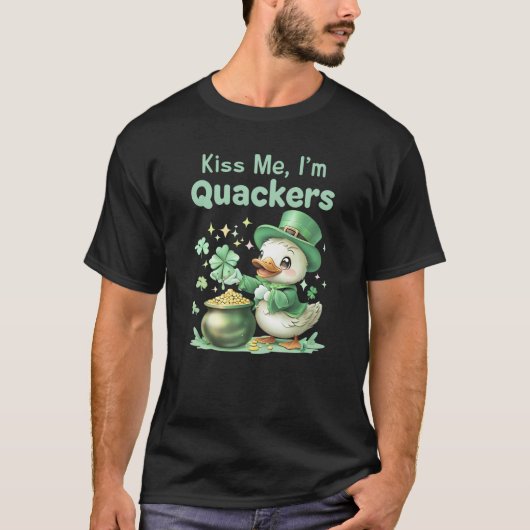 "Kus me, ik ben kwakzalvers" St. Patrick's Day Duc T-shirt (Voorkant)