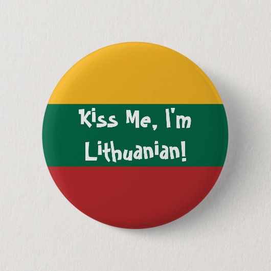 Kus me, ik ben Litouws! Ronde Button 5,7 Cm (Voorkant)