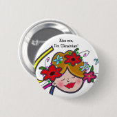 Kus me, ik ben Oekraïens! Ronde Button 5,7 Cm (Voorkant /achterkant)