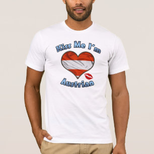 Kus me ik ben Oostenrijkse vlag T-Shirt