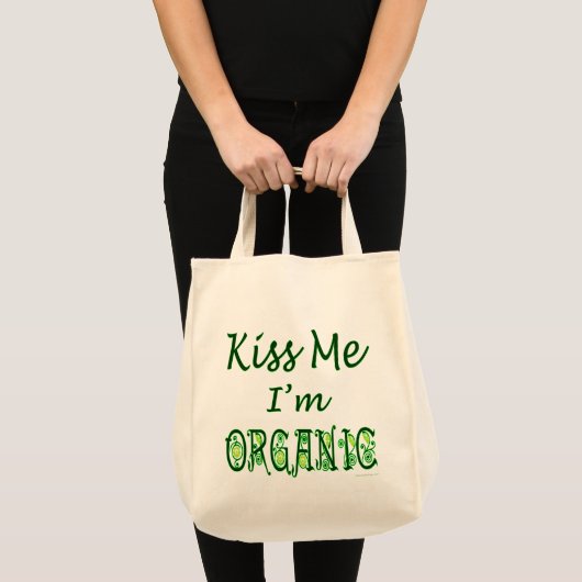 Kus me Ik ben Organic Green Gezegde Canvas tas (Voorkant (product))