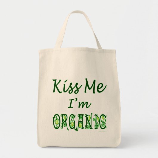 Kus me Ik ben Organic Green Gezegde Canvas tas (Voorkant)