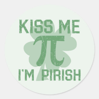 "Kus me, ik ben Pi-rish" Ronde Sticker