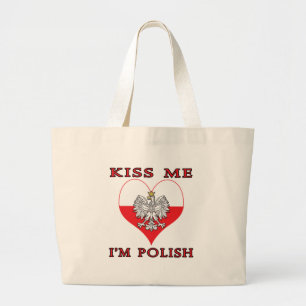 Kus me Ik ben Pools Grote Tote Bag