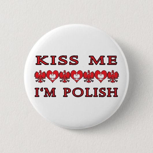 Kus me Ik ben Pools Ronde Button 5,7 Cm (Voorkant)