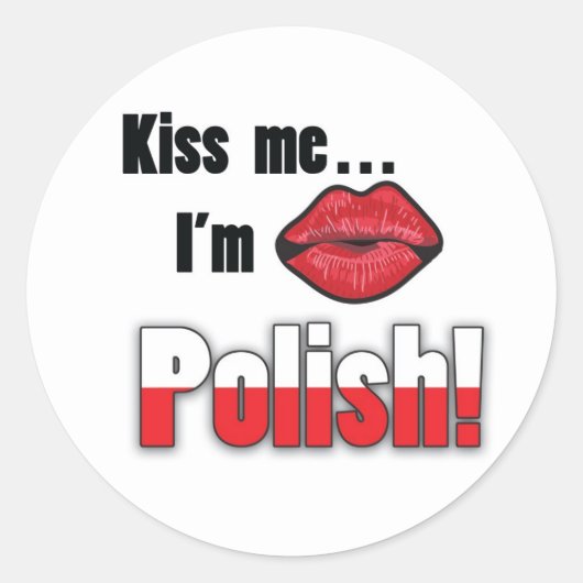 Kus me Ik ben Pools Ronde Sticker (Voorkant)