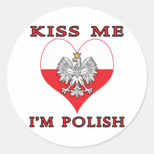 Kus me Ik ben Pools Ronde Sticker