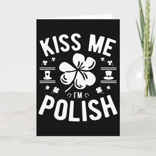 Kus Me Ik Ben Pools St. Patrick's Day  Kaart (Voorkant)
