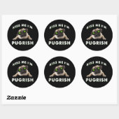 Kus me, ik ben Pugrish Ronde Sticker (Vel)