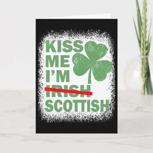 Kus Me Ik Ben Schots Grappige St. Patrick's Dag Sc Kaart (Voorkant)