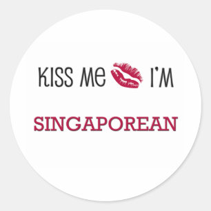 Kus me ik ben SINGAPOREAN Ronde Sticker